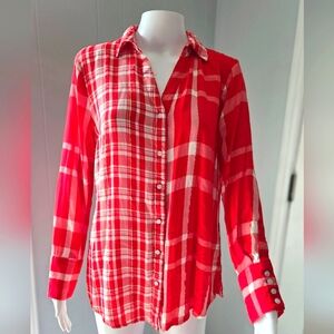 Cato Red Plaid Button-Up Shirt